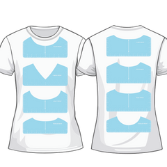 8pcs Tshirt Ruler Guide for Vinyl Alignment - 5 Colors