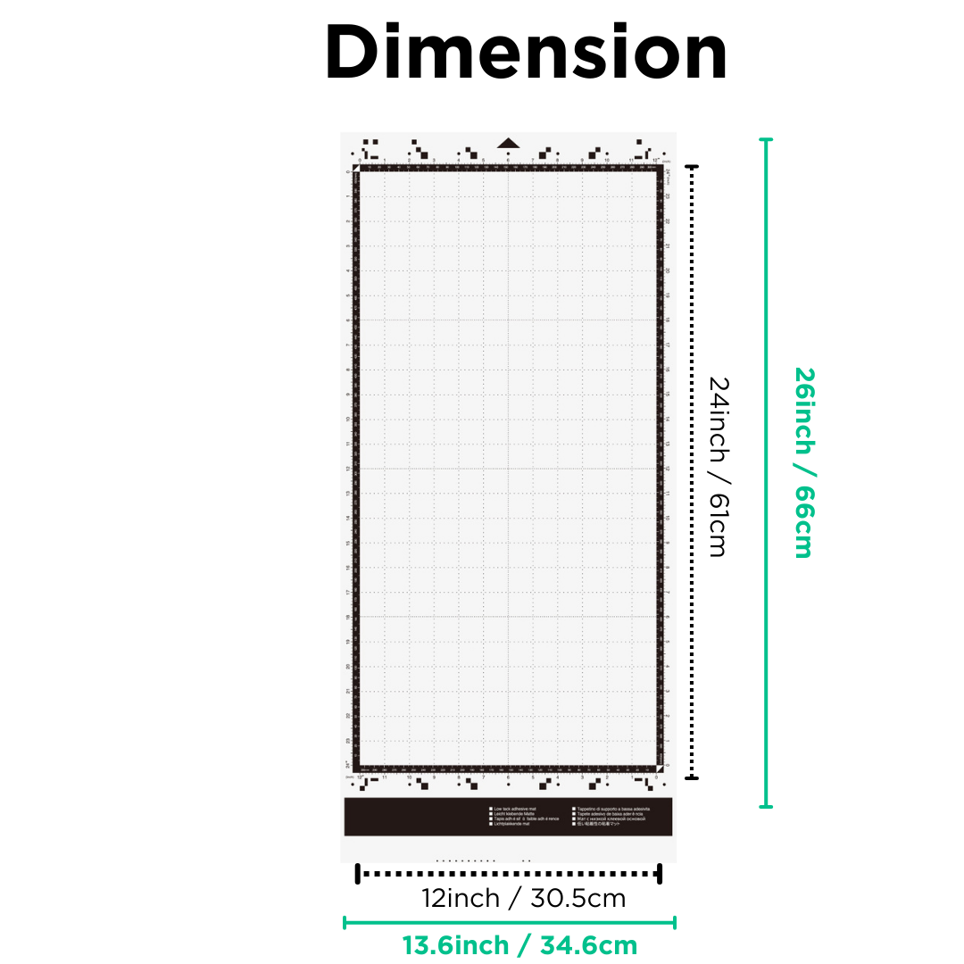 12" X 24"  Low tack Adhesive Cutting Mats For Brother ScanNCut DX  , 1 Pack
