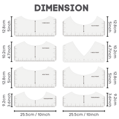8pcs Tshirt Ruler Guide for Vinyl Alignment - 5 Colors