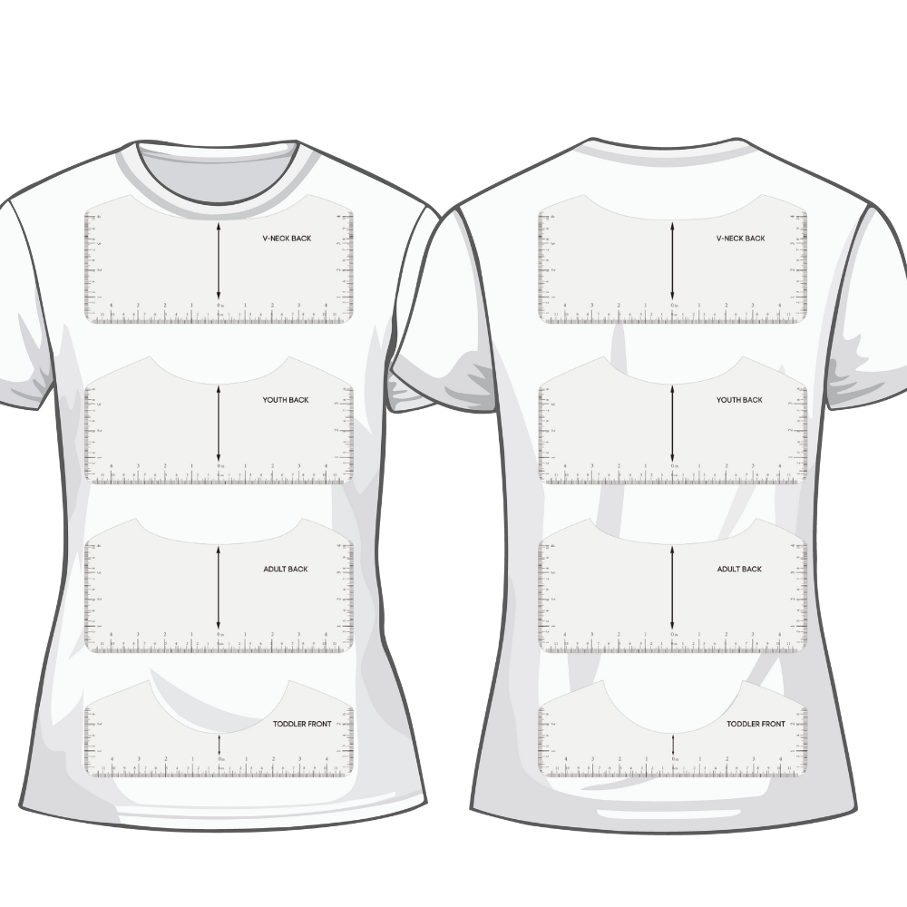 8pcs Tshirt Ruler Guide for Vinyl Alignment - 5 Colors