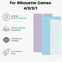 12" X 24" Light Grip Adhesive Cutting Mats For Silhouette Cameo 4 3 2 1 , 1 Pack